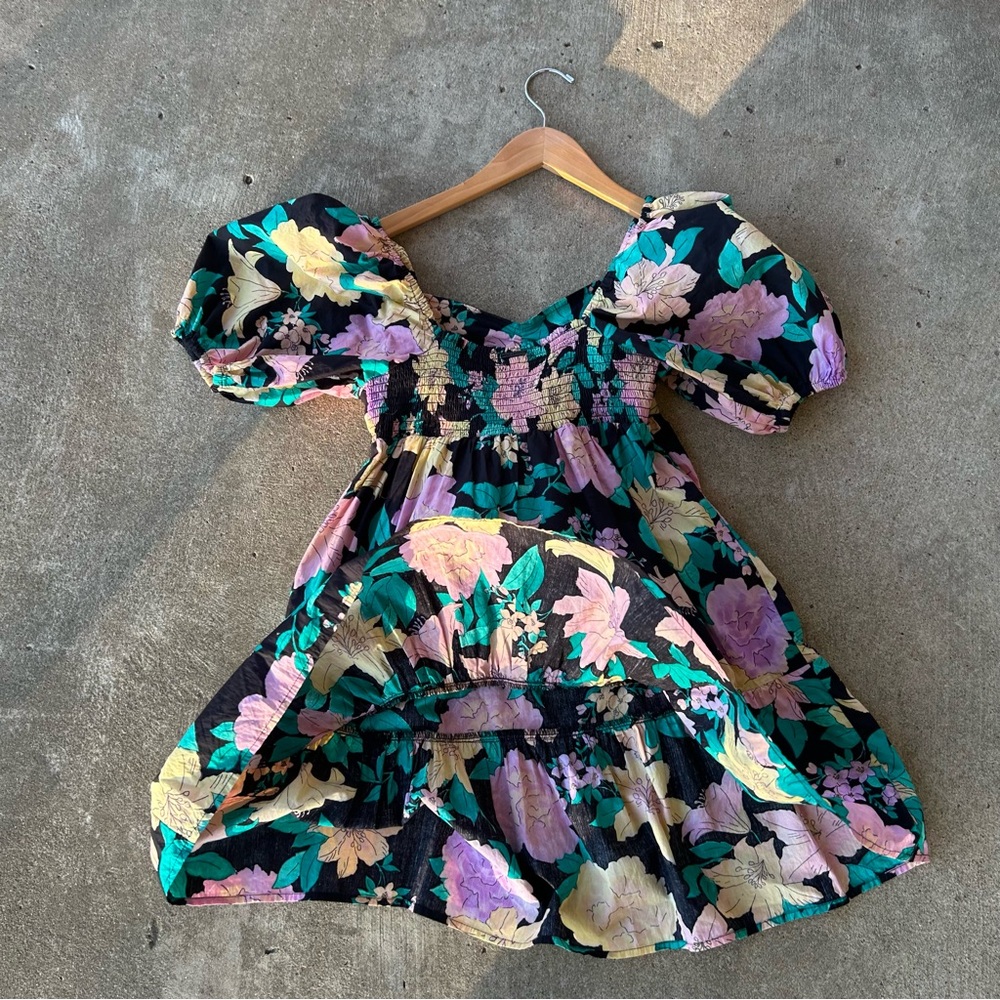 Billabong Be Mine Floral Print Sweetheart Babydoll Dress M Medium Colorful - Picture 4 of 8